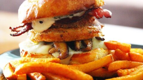 Image for Heavenly Bacon Mushroom Swiss Burger