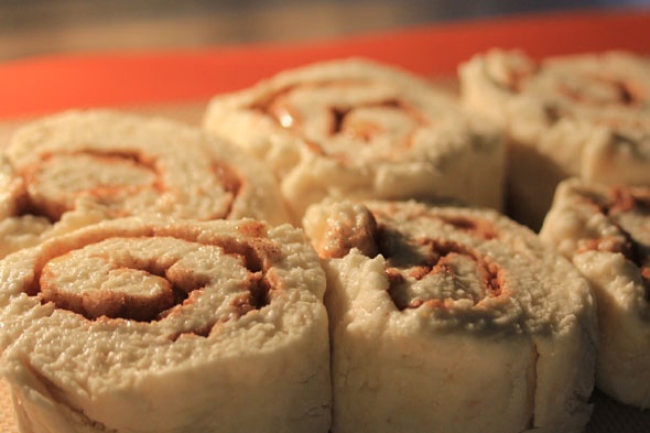 Cinnamon Swirl Biscuits w/ a maple glaze and bacon!