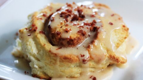 Image for Cinnamon Swirl Biscuits w/ a Buttery Maple Glaze...and bacon!