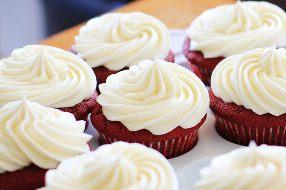 Red Velvet Cupcakes with Cream Cheese Frosting