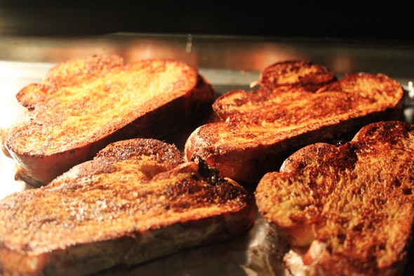 Bourbon & Vanilla Bean French Toast with Raspberry Maple Syrup