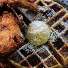 Fried Chicken and Waffles with Bourbon Maple Syrup