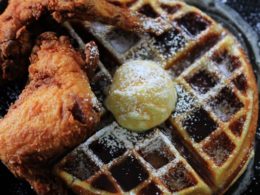 Fried Chicken and Waffles with Bourbon Maple Syrup