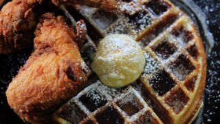 Fried Chicken and Waffles with Bourbon Maple Syrup