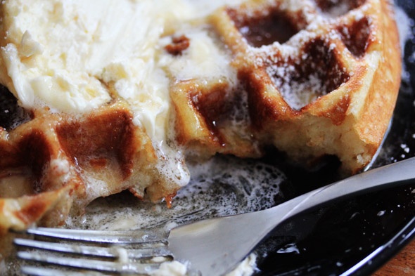 Chicken & Waffles with Bourbon Maple Syrup