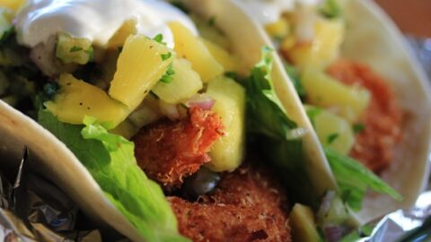 Image for Coconut Shrimp Tacos with Pineapple and Mango Salsa