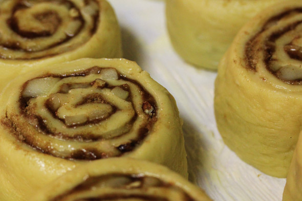 Maple Glazed Apple Pecan Cinnamon Rolls