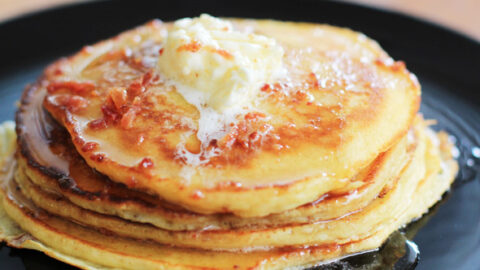 Image for Bacon & Brown Sugar Pancakes with Bacon-Maple Syrup