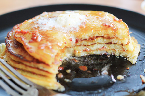 Bacon & Brown Sugar Pancakes with Bacon-Maple Syrup