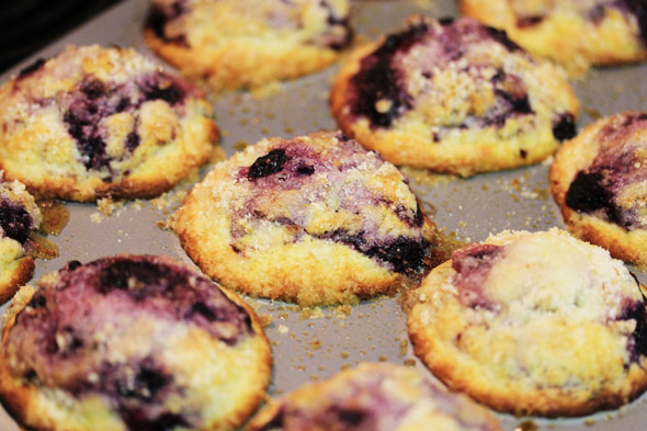 Lemon Sugar Crusted Blueberry Muffins