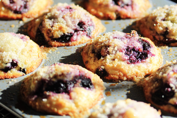 Lemon Sugar Crusted Blueberry Muffins