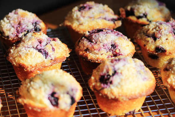 Lemon Sugar Crusted Blueberry Muffins