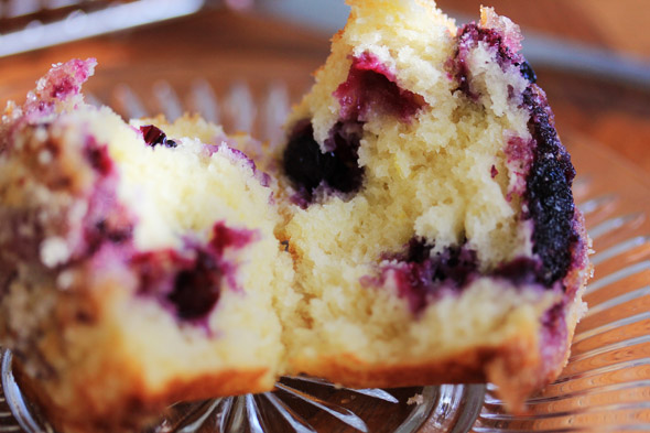 Lemon Sugar Crusted Blueberry Muffins