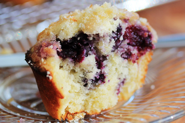 Lemon Sugar Crusted Blueberry Muffins