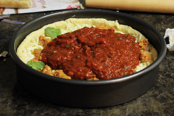 Homemade Chicago-Style Deep-Dish Pizza