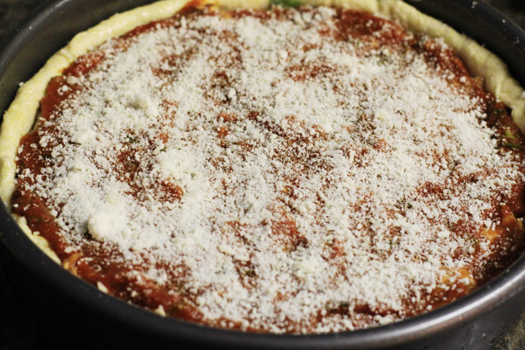 Homemade Chicago-Style Deep-Dish Pizza