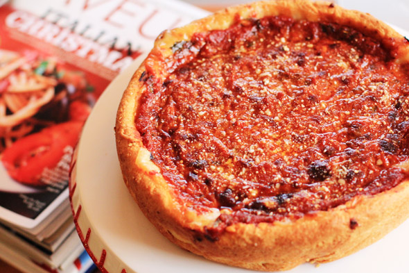 Homemade Chicago-Style Deep-Dish Pizza