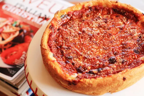 Chicago-Style Deep Dish Pizza with Italian Sausage Recipe