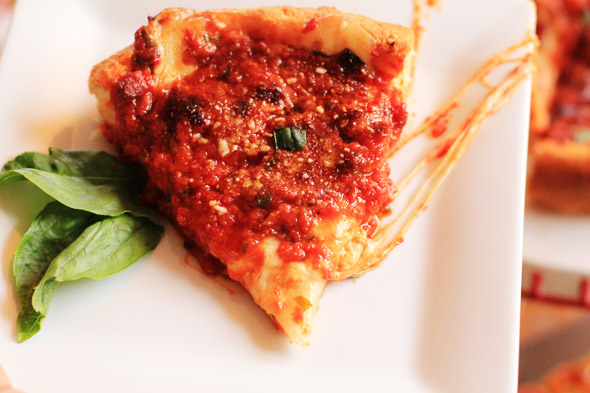 Homemade Chicago-Style Deep-Dish Pizza