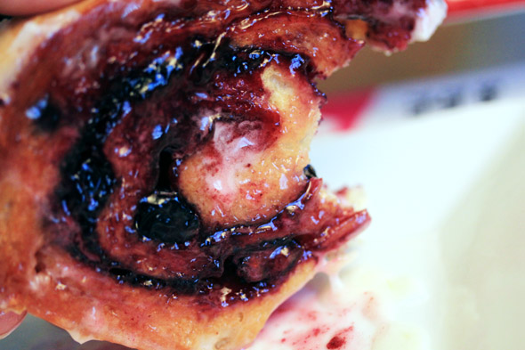 Lemon Glazed Blueberry Cinnamon Rolls