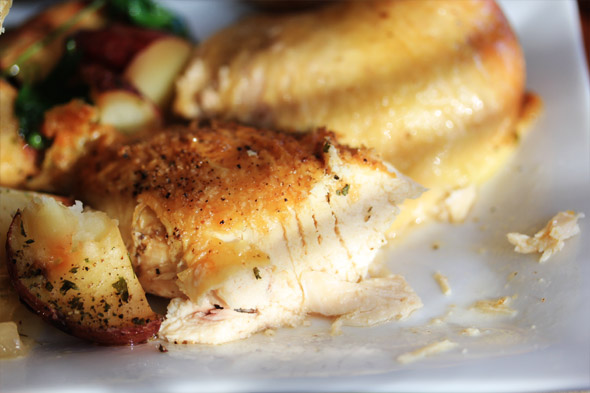 Meyer Lemon & Garlic Roasted Chicken