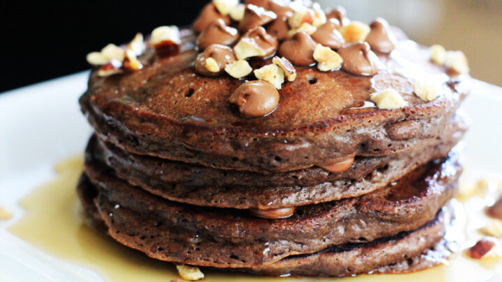Image for Double Chocolate Pancakes with Toasted Hazelnuts