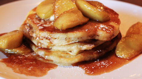 Image for Apple Cinnamon Buttermilk Pancakes with Caramel Syrup