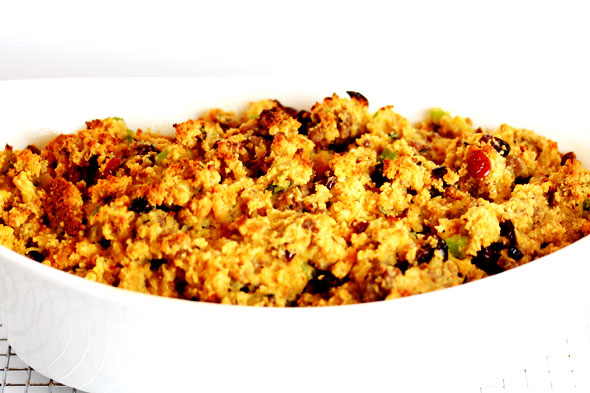 Cranberry-Orange Cornbread Stuffing with Sausage