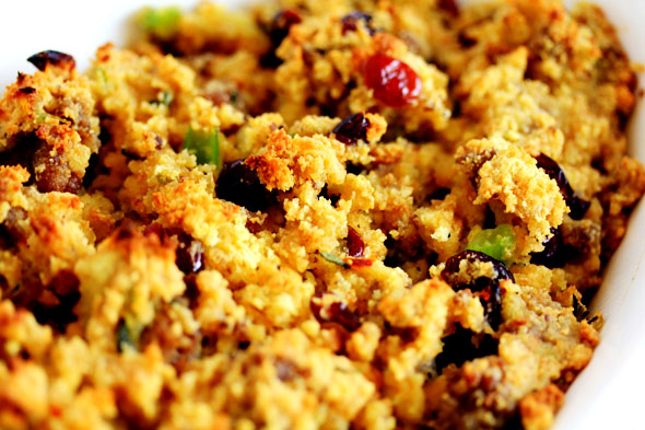 Cranberry-Orange Cornbread Stuffing with Sausage