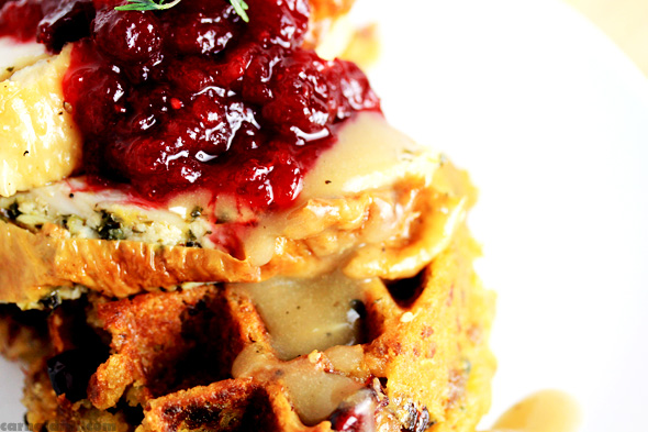 Turkey and Stuffing Waffles