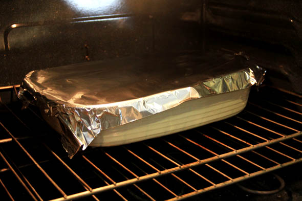 Cover loosely with foil and bake for 30 minutes. 