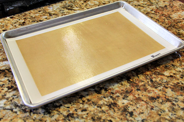 I'm also using a sheet of silpat. You can use parchment paper instead.