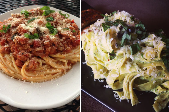 I love pasta, so I swapped out regular for whole wheat, used ground turkey, and for creamier pastas, I used avocado and/or greek yogurt instead of heavy creams.