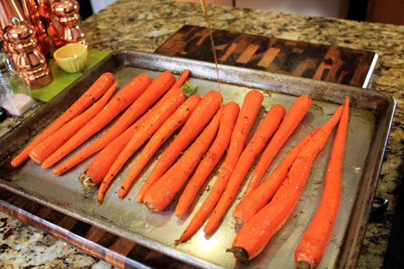 space them out on the baking sheet and drizzle with honey. Mmm..