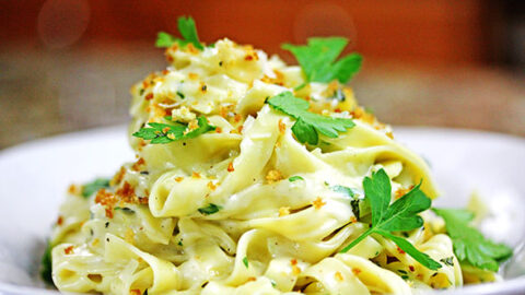 Image for Homemade Fettuccine Alfredo with Toasted Breadcrumbs