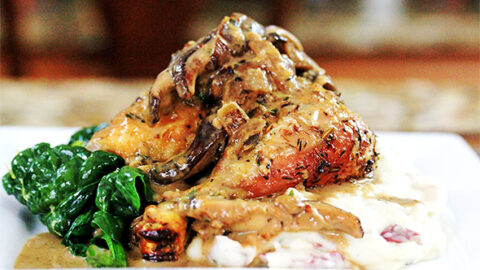 Image for Crispy Roasted Chicken with Creamy Marsala Sauce