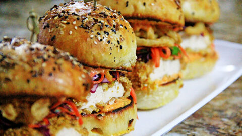 Image for Oven-Fried Chicken Sliders with Roasted Red Pepper Aioli