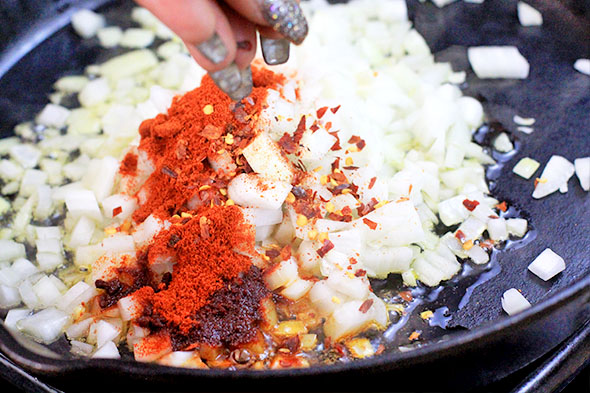 Add a big pinch of crushed red pepper -- as much as you can take. Don't be a punk.