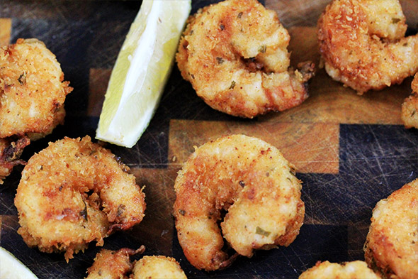 Lemony Buttermilk Fried Shrimp