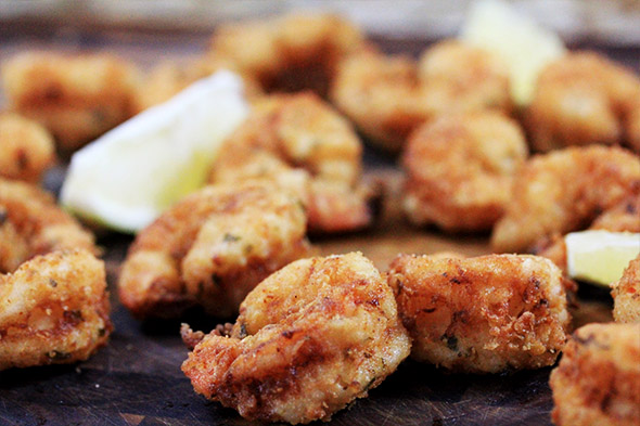 Lemony Buttermilk Fried Shrimp