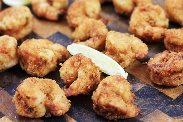 Lemony Buttermilk Fried Shrimp