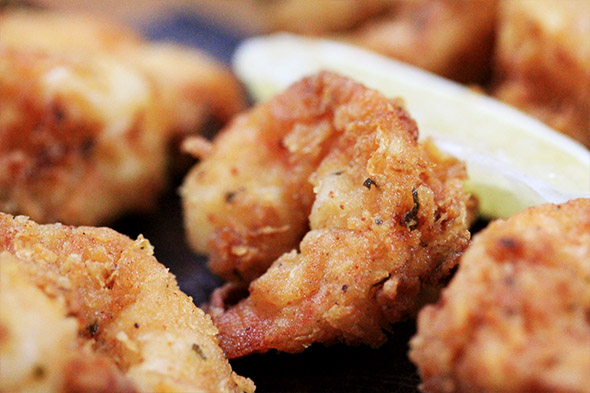 Lemony Buttermilk Fried Shrimp