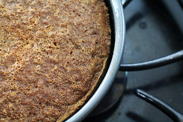 beautifully baked, pulls away from the sides of the pan.