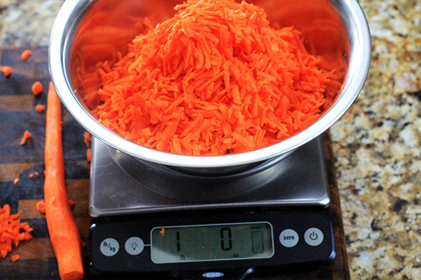 well...I used all but one of my carrots. see why kitchen scales are our friend?