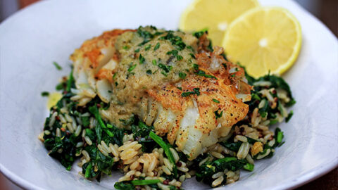 Image for Seared Skinless Cod with Beer & Sweet Onion Sauce
