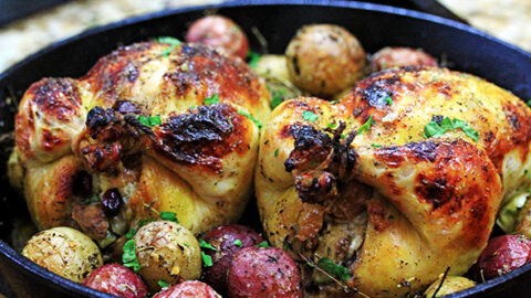 Image for Roasted Buttermilk Cornish Hens with Apple & Sausage Stuffing