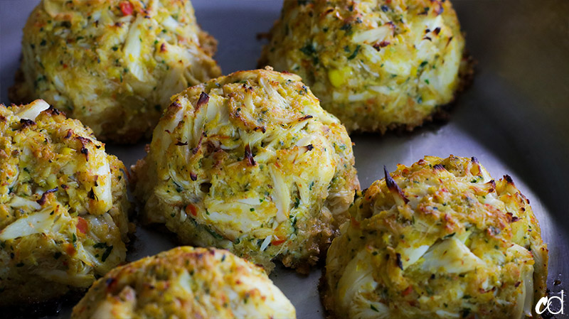 Broiled Jumbo Lump Crab and Corn Cakes