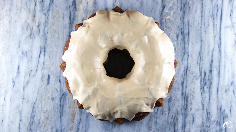 Spiced Apple Walnut Bundt Cake with Maple Cream Cheese Frosting