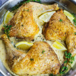 Herbs de Provence Chicken Leg Quarters with Lemony White Wine Cream Sauce