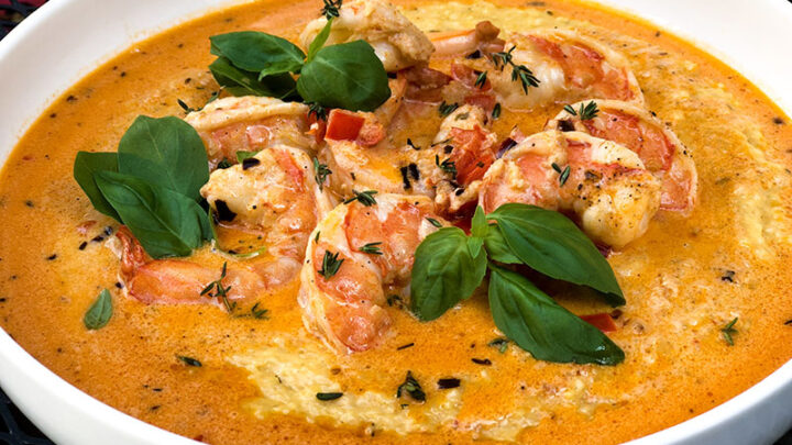 Creamy Tomato Shrimp and Fontina Grits